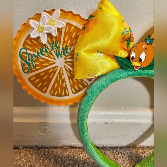 Disney Parks Epcot's Flower & Orange Bird Squeeze Me Minnie Mouse Ears - Picture 4 of 8